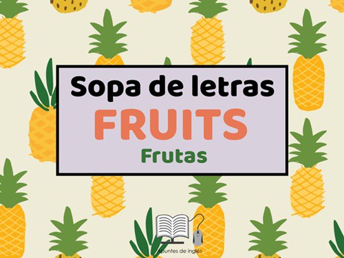 Portada de la sopa de letras sobre las frutas en inglés
