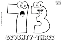Número SEVENTY-THREE en inglés para colorear