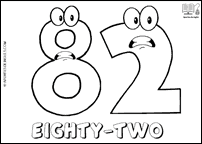 Número EIGHTY-TWO en inglés para colorear