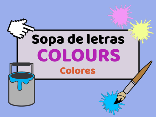 Sopa de letras online de colores en inglés