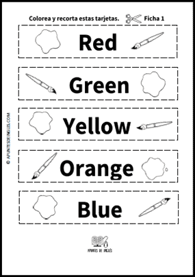 Tarjetas de los colores en inglés 1