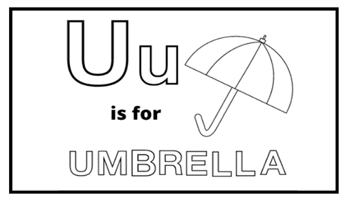 dibujo para colorear online en inglés umbrella