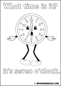 Dibujo para colorear Seven o'clock