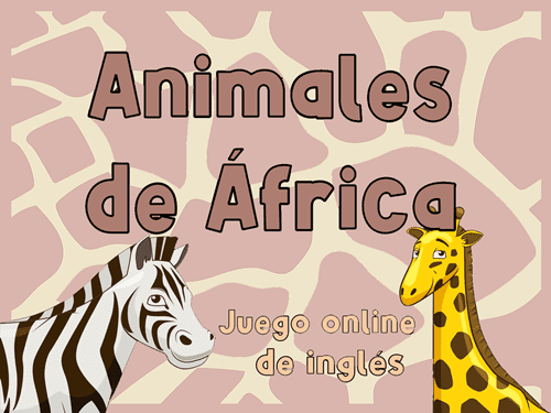 Juego de los animales de África en inglés