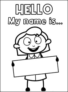 Hello 2 Dibujo para colorear en ingles de los saludos