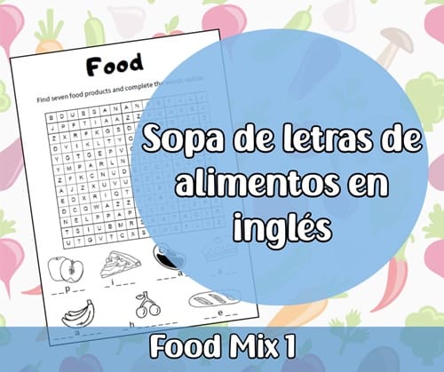 Sopa de letras de comida en inglés en PDF