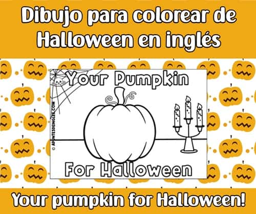 Dibujo para colorear de Halloween en inglés 3