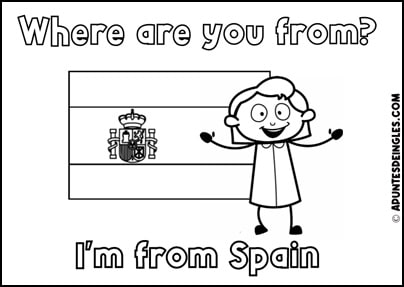 Dibujo bandera de España en inglés 1