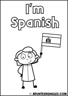 I'm Spanish 1 - Dibujo para colorear en inglés - apuntesdeingles.com -