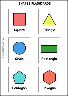 Las formas geométricas en inglés a color 1