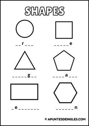 Ejercicio de las formas geométricas en inglés para imprimir1