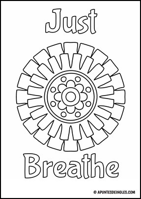Dibujo de mandala en inglés - Just breathe