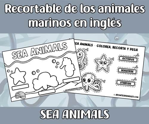 Recortable de los animales marinos en inglés