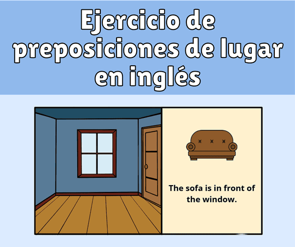 El salón - Ejercicio de preposiciones de lugar en inglés