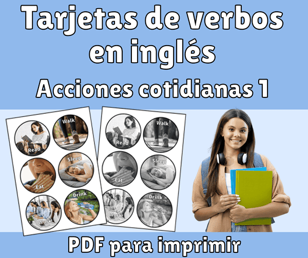 Tarjetas de verbos en inglés acciones cotidianas 1