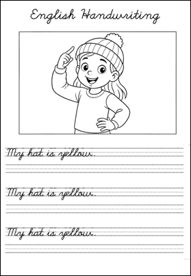 Ficha de caligrafía de oraciones en inglés 2
